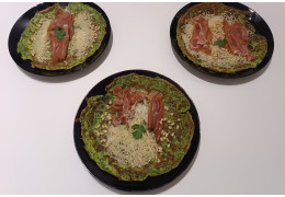 Crêpes verte jambon, oeuf et fromage